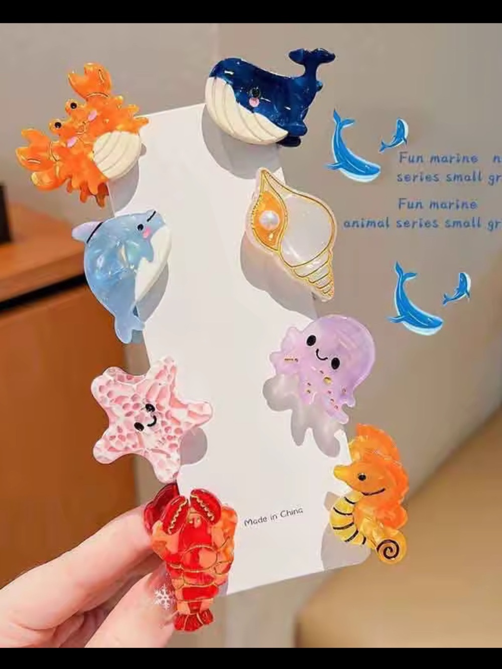 Ocean Friends Hair Claw Clip Set – Cute Sea Animal Collection